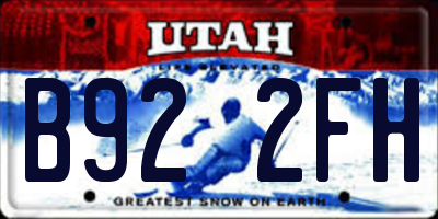 UT license plate B922FH