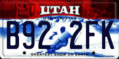 UT license plate B922FK
