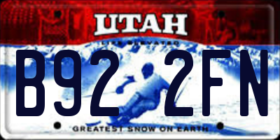 UT license plate B922FN