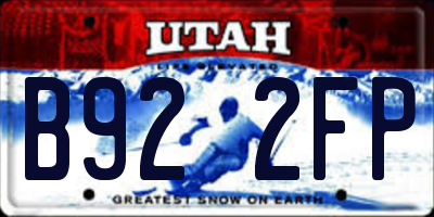 UT license plate B922FP