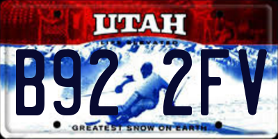 UT license plate B922FV