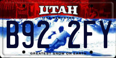 UT license plate B922FY