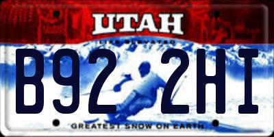 UT license plate B922HI