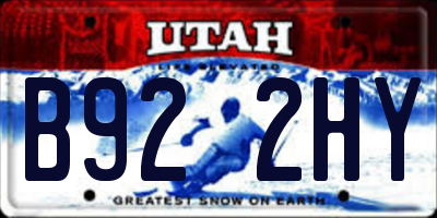UT license plate B922HY