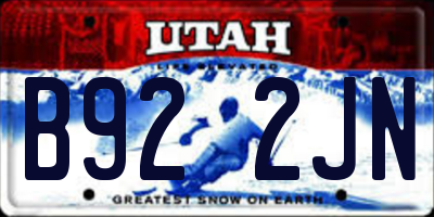 UT license plate B922JN