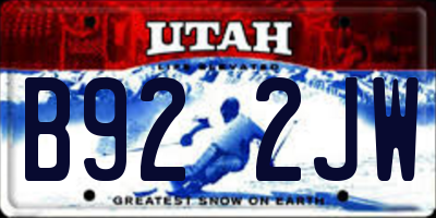 UT license plate B922JW