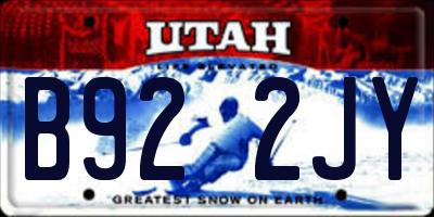 UT license plate B922JY