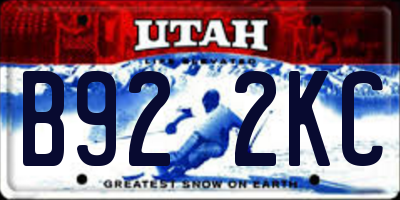 UT license plate B922KC