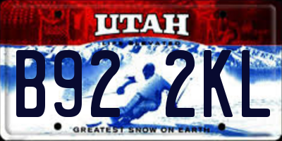 UT license plate B922KL