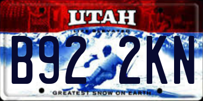 UT license plate B922KN