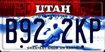 UT license plate B922KP