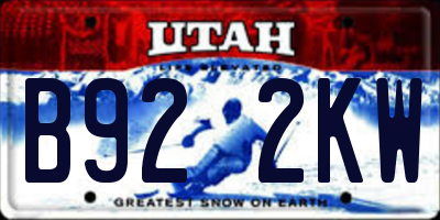 UT license plate B922KW