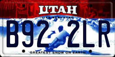 UT license plate B922LR
