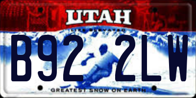 UT license plate B922LW