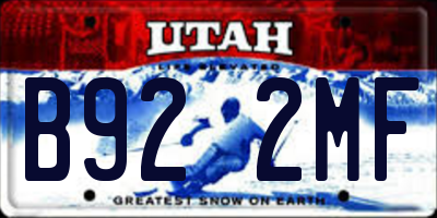 UT license plate B922MF