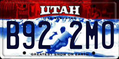 UT license plate B922MO