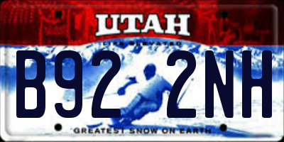 UT license plate B922NH