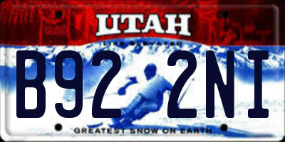 UT license plate B922NI
