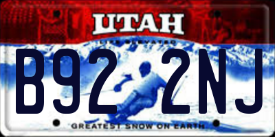 UT license plate B922NJ