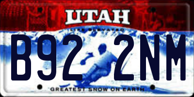 UT license plate B922NM