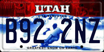 UT license plate B922NZ