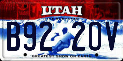 UT license plate B922OV