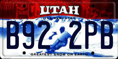 UT license plate B922PB