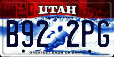 UT license plate B922PG