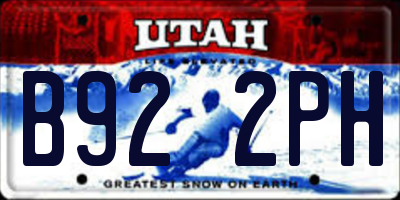 UT license plate B922PH