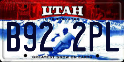 UT license plate B922PL