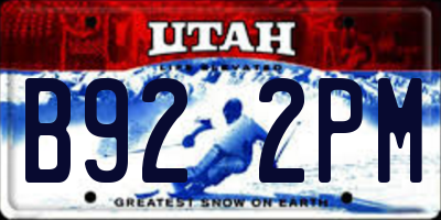 UT license plate B922PM