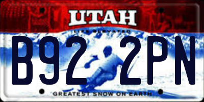 UT license plate B922PN