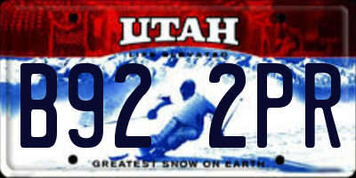 UT license plate B922PR