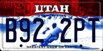 UT license plate B922PT
