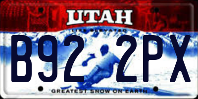 UT license plate B922PX