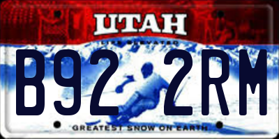 UT license plate B922RM