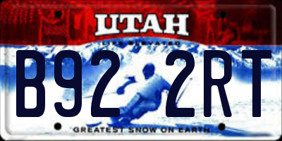 UT license plate B922RT