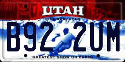 UT license plate B922UM