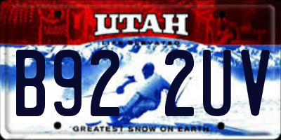 UT license plate B922UV