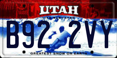 UT license plate B922VY