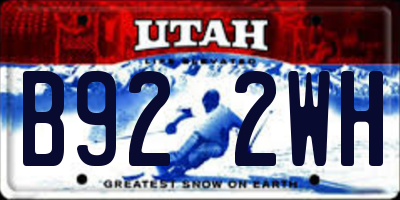 UT license plate B922WH