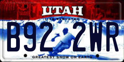 UT license plate B922WR