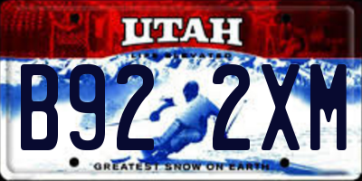 UT license plate B922XM