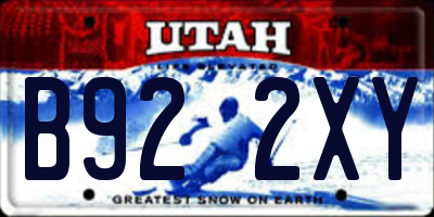 UT license plate B922XY