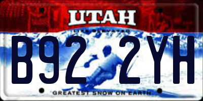 UT license plate B922YH