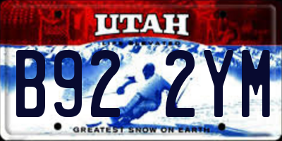 UT license plate B922YM