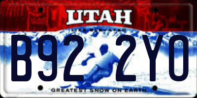 UT license plate B922YO