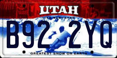 UT license plate B922YQ