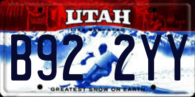 UT license plate B922YY