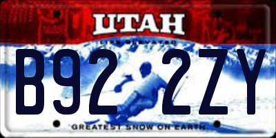 UT license plate B922ZY